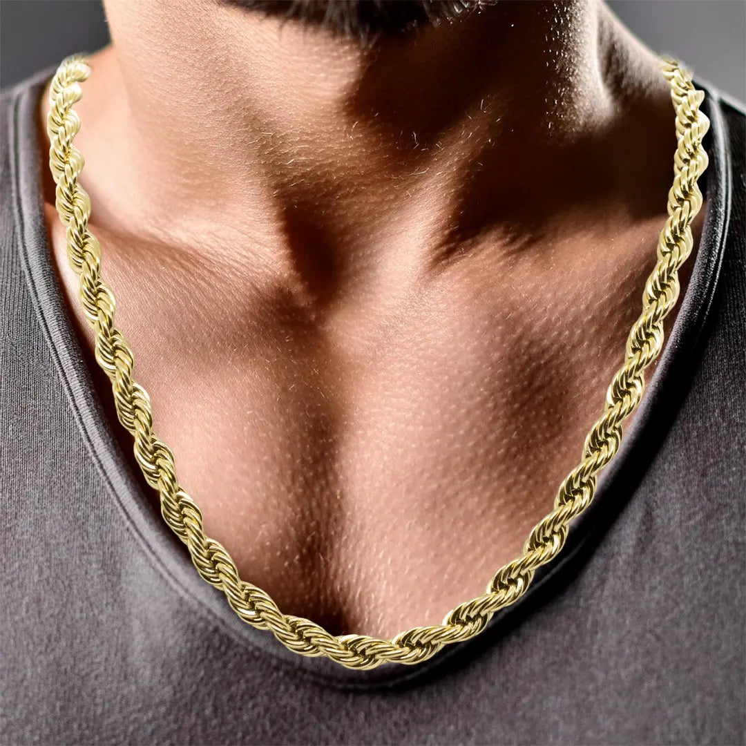 mens 6mm gold rope chain