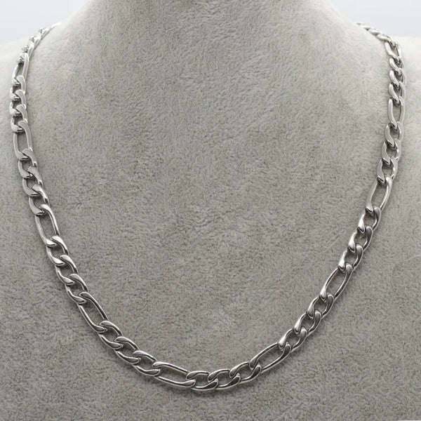 Men's silver figaro necklace